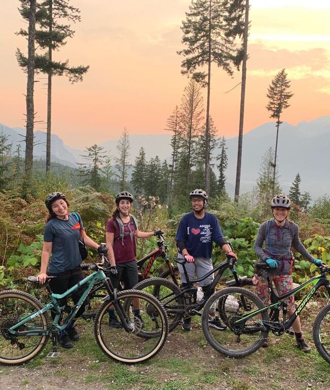 Team biking in Squamish