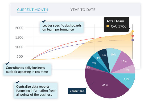 Leader specific dashboards on team performance